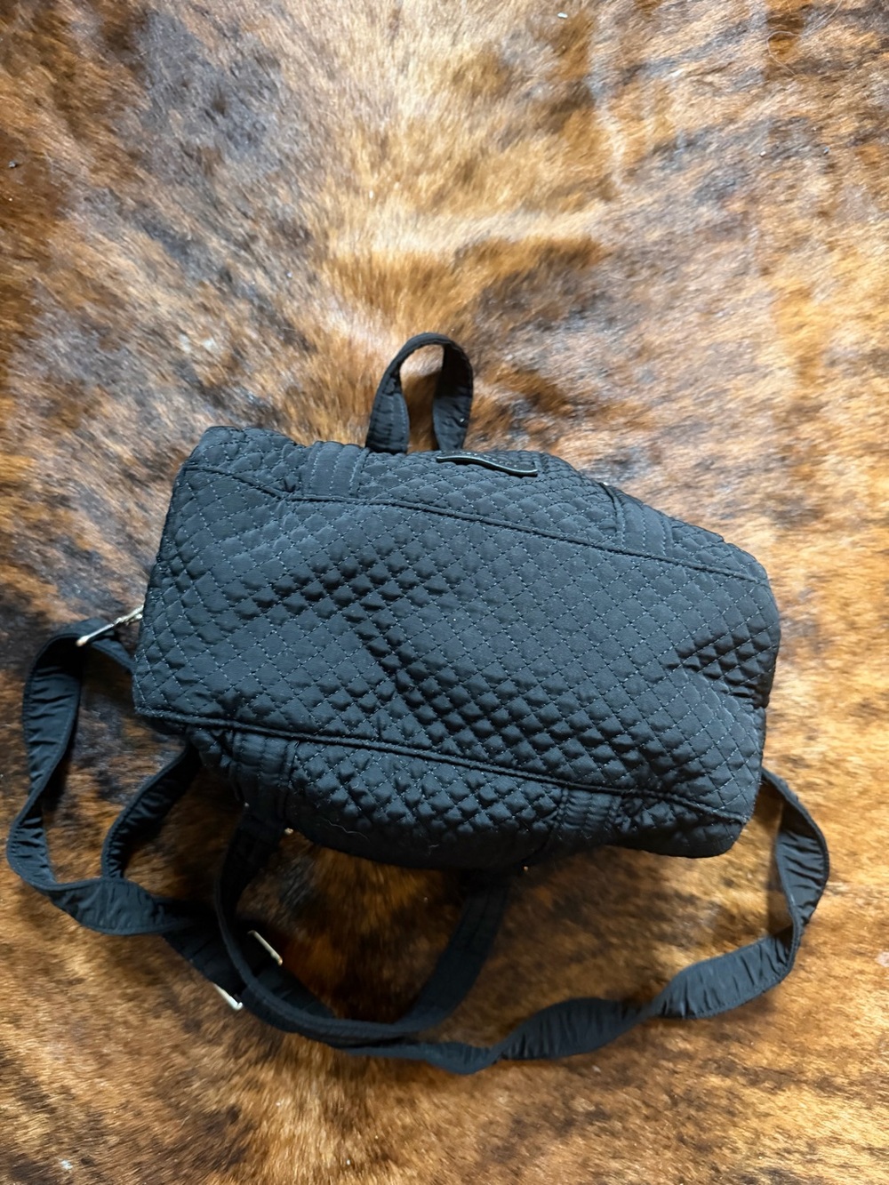 Vera Bradley Iconic 100 Handbag in Classic Black. Microfiber Purse Minimalist - Picture 6 of 8